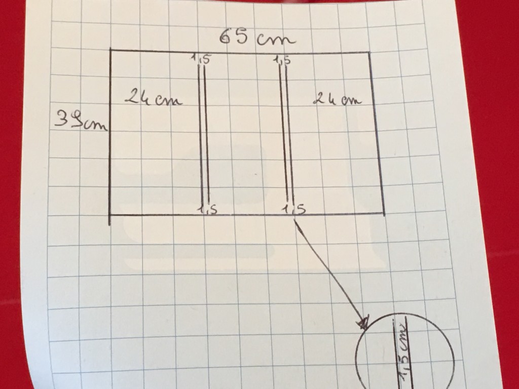 schema della borsa in neoprene