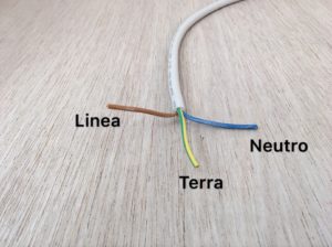 i cavi elettrici sono indicati dai colori