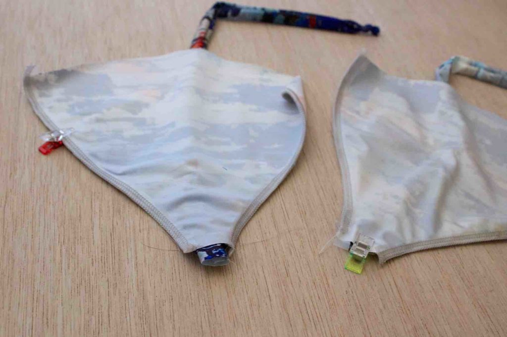 inserimento delle strisce alle vele bikini